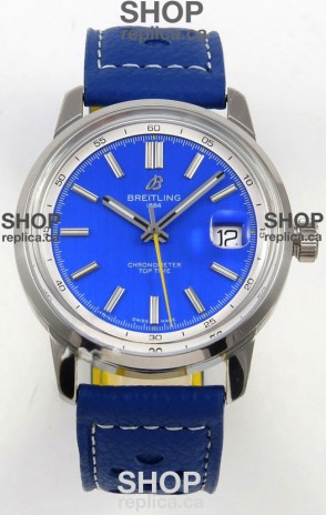 Top Time B31 38mm Blue Dial Yellow Seconds Hands Super Clone Watch 