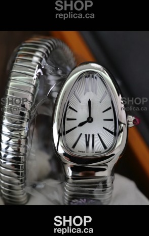 Serpenti Stainless Steel White Dial Super Clone Watch