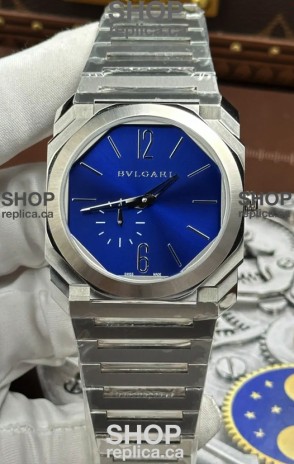 Octo Finissmo 7MM Thick Blue Dial Super Clone Watch 