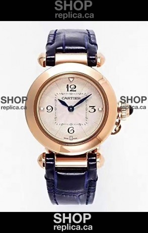 Pasha De Cartier Rose Gold Casing Watch 30MM Super Clone Watch 