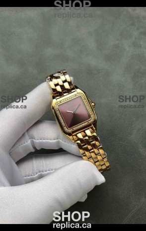 PANTHERE de Cartier 27MM Red Dial Diamonds Super Clone Watch 