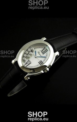 Chopard Happy Sport Swiss Replica Watch in Black Strap