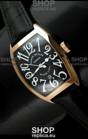 Franck Muller Geneve Casablanca Japanese Rose Gold Watch in Black Dial