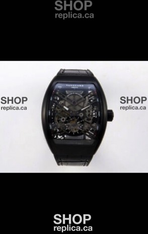 Franck Muller V45 Tourbillon Skeleton DLC Super Clone Watch 