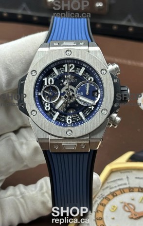 Hublot Big Bang Unico Blue Stainless Steel Casing Super Clone Watch 