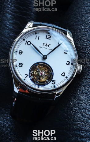 IWC Portuguese Tourbillon Steel Case White Dial Super Clone Watch 