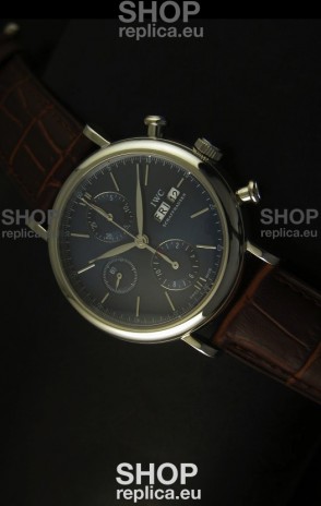 IWC Portofino Chronograph Swiss Watch in Steel Case Grey Dial