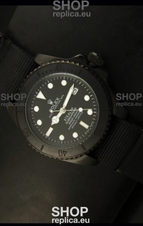 Rolex Submariner STEALTH Edition Swiss Replica in Black Strap