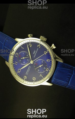IWC Portuguese Chronograph Swiss Replica Watch in Steel Case - 1:1 Mirror Replica Edition