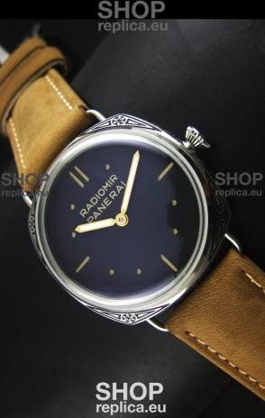 Panerai Radiomir PAM425 Floral engraved Case in Stainless Steel Case