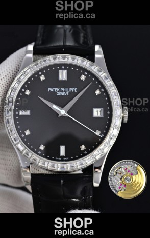 Patek Philippe Calatrava 5298 Squared Diamonds Super Clone Watch 
