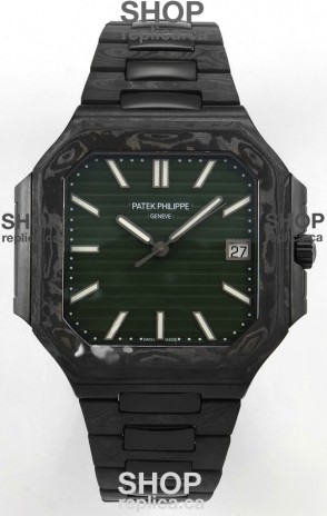 Patek Philippe Cubitus Carbon Casing Green Dial Super Clone Watch 