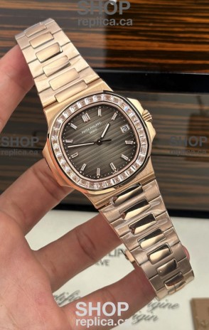 Patek Philippe Nautilus 5723 Grey Dial Rose Gold Super Clone Watch 