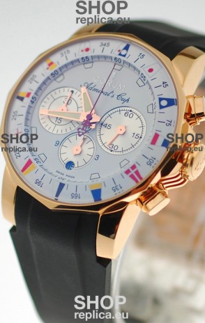 Corum Admirals Cup Chronograph Swiss Replica Gold Watch 