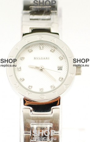 Bvlgari Quartz Japanese Steel Watch in White Dial