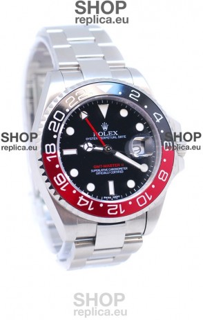 Rolex GMT Masters II 2011 Edition Swiss Replica Watch in Black & Red Cerarmic Bezel