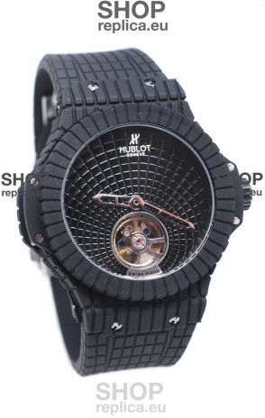 Hublot Black Caviar Tourbillon Japanese Replica Watch
