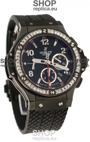 Hublot Big Bang All Black Swiss Watch with Diamonds Bezel