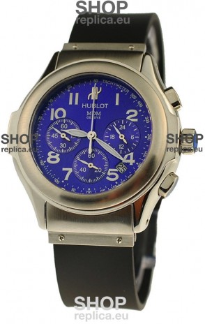 Hublot MDM Chronograph Swiss Replica Watch in Blue Dial