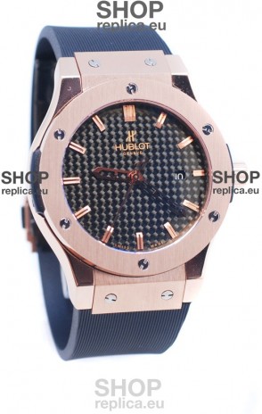 Hublot Classic Fusion Rose Gold Carbon Dial Watch