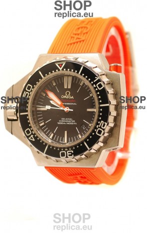 Omega Seamaster Ploprof 1200M Swiss Watch in Orange Strap