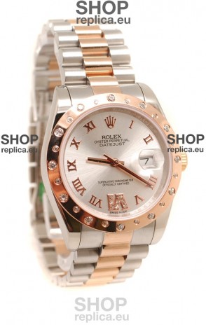 Rolex DateJust Mid-Sized Japanese Replica Rose Gold Watch