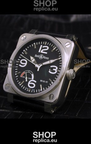 Bell and Ross BR013 97 Power Reserve Swiss Replica Watch in Black Dial