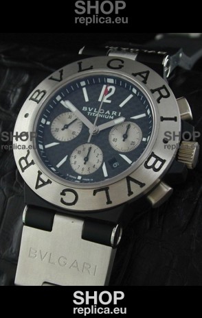 Bvlgari Fabrique en Suisse Swiss Replica Titanium Watch in Black Dial