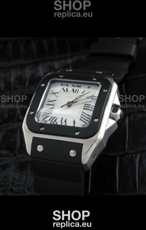 Cartier Santos Swiss Replica Watch in White Dial