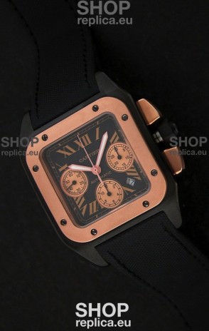 Cartier santos Swiss Replica Watch in Black Dial