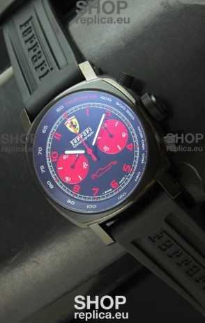 Ferrari Chronograph Swiss Replica Watch in Black Dial