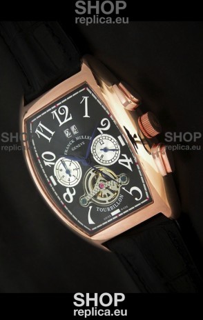 Franck Muller Tourbillon Japanese Replica Watch in Black Dial