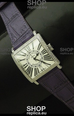 Franck muller Master Square Japanese Replica Watch in Violet Strap