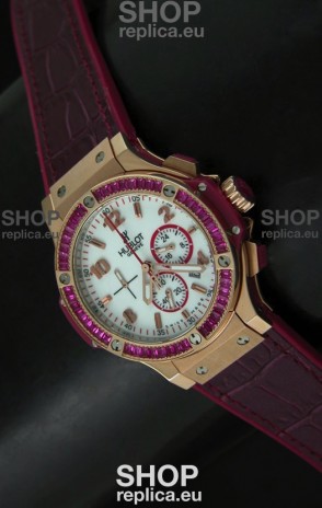 Hublot Big Bang All Black Edition Japanese Quartz Watch in Red Color