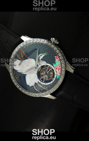 Jaeger LeCoultre Porcelain Crane Flying Tourbillon Watch - MIRROR REPLICA