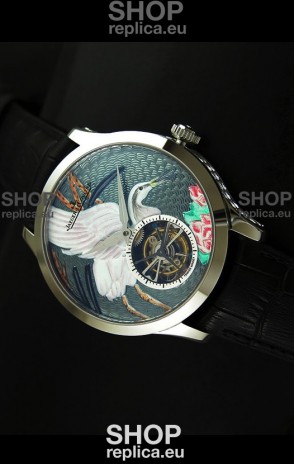 Jaeger LeCoultre Porcelain Crane Flying Tourbillon Watch - MIRROR REPLICA