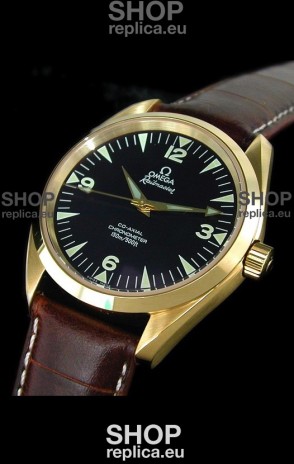 Omega Railmaster Swiss Watch in Rose Gold Casing