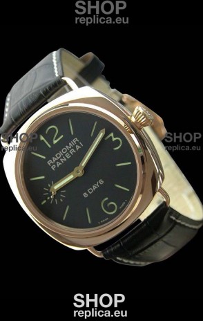 Panerai Radiomir 8 Days Swiss Watch in Pink Gold Case