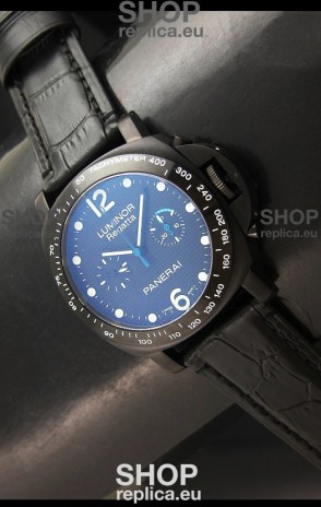 Panerai Luminor Regatta Swiss Watch in PVD Casing Leather Strap