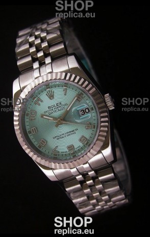 Rolex Datejust Mens Swiss Replica Watch in Light Blue Dial