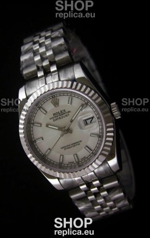 Rolex Datejust Mens Swiss Replica Watch in White Dial