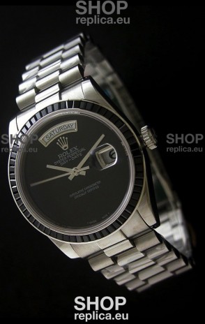 Rolex Day Date 2008 Swiss Replica Watch in Full Black Dial