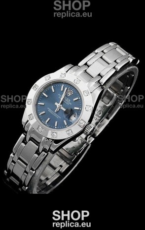 Rolex Datejust Ladies Japanese Replica Ladies Watch in Light Blue Dial
