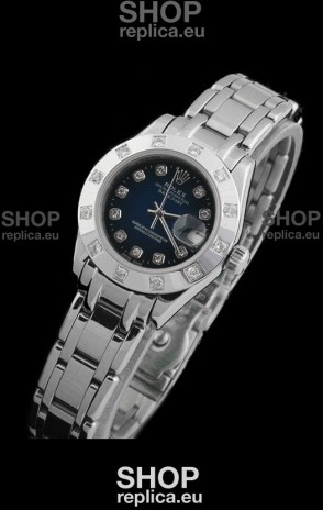 Rolex Datejust Ladies Japanese Replica Ladies Watch in Dark Blue Dial