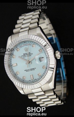 Rolex Oyster Perpetual Day Date Swiss Replica Watch in Light Green Dial