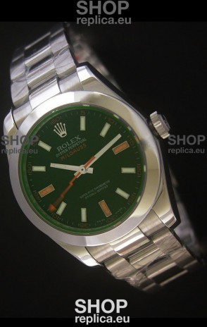 Rolex Oyster Perpetual Milgauss Swiss Replica Watch in Black Dial