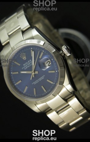 Rolex Replica Datejust Swiss Watch in Blue Dial with Stick Markers
