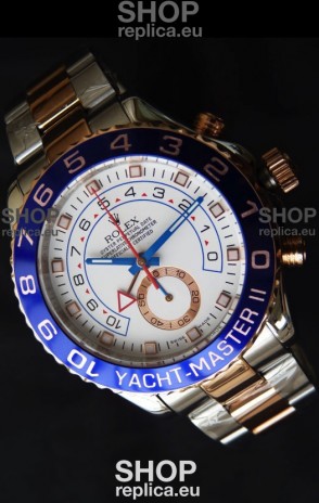 Rolex Replica Yachtmaster II Swiss Watch Two Tone Rose Gold - 1:1 Mirror Replica Watch