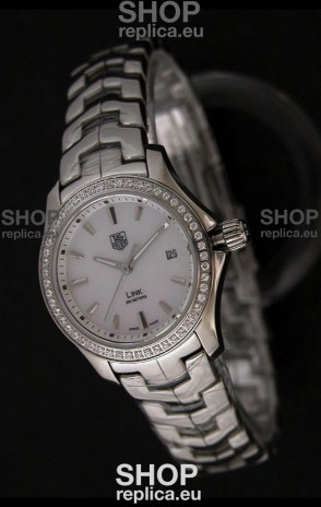 Tag Heuer Link Swiss Ladies Watch in Mother of Pearl White Dial