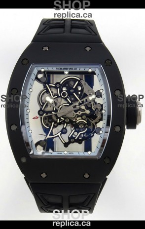 Richard Mille RM055 FREE SPRUNG MVMNT Black Ceramic Grey Inner Bezel Super Clone Watch 